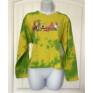 Nickelodeon Sponge Bob Squarepants Tie Cropped Shirt Women's Size XL‎ (15-17)